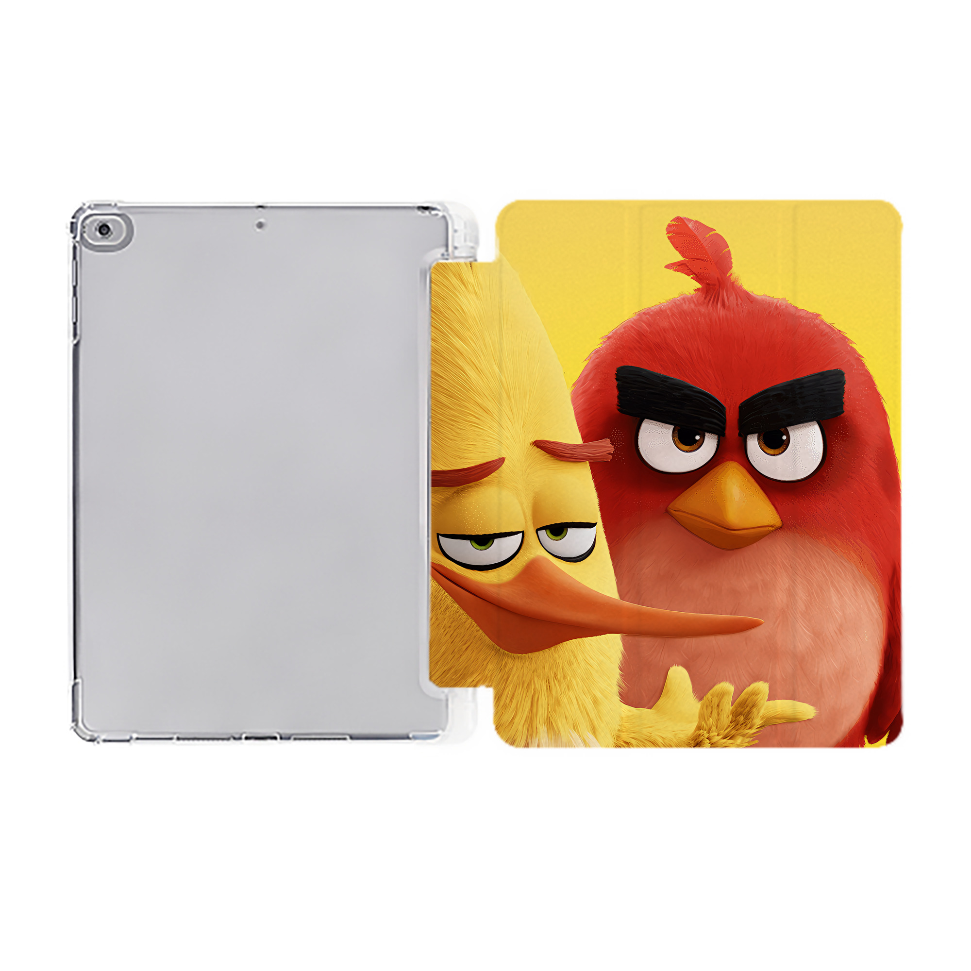 Angry Birds アングリーバード IPad ケース ペン収納付き 三つ折りスタンド PUレザー×シリコン 対応機種9.5/10.5/10.9インチ
